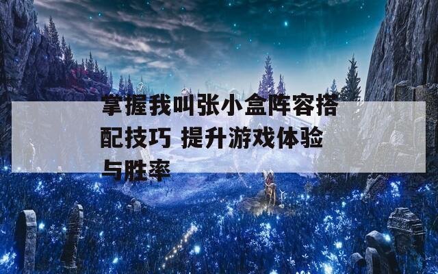 掌握我叫张小盒阵容搭配技巧 提升游戏体验与胜率