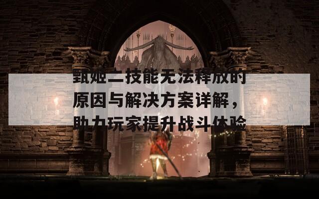 甄姬二技能无法释放的原因与解决方案详解，助力玩家提升战斗体验